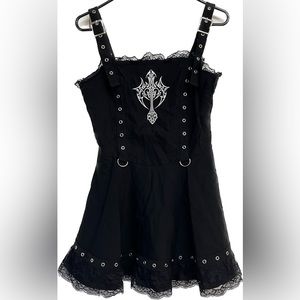 Widow Gothic Mini Black Lace Dress - Size Medium NWOT